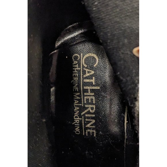 CATHERINE MALANDRINO Gold Stiletto Heel Zipper Detail Olive Green Ankle Boot Sz8 - Picture 3 of 12